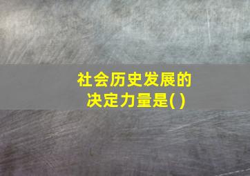 社会历史发展的决定力量是( )